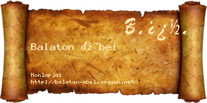 Balaton Ábel névjegykártya