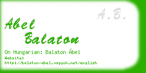 abel balaton business card