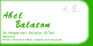 abel balaton business card